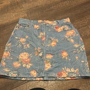 Love Shack Fancy corduroy floral mini skirt